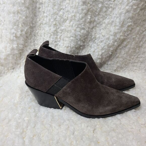 Sigerson Morrison Gray Suede Western‎ Style Ankle Booties sz 6.5 - Picture 1 of 7